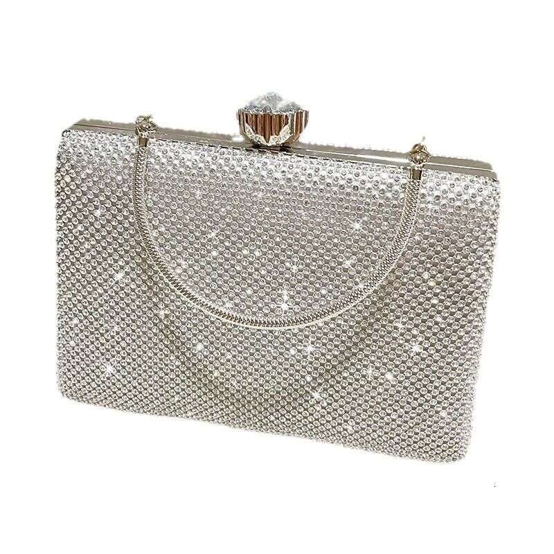 New Square Water Dia Handheld Dress Crossbody Women's Single Shoulder Evening Bag