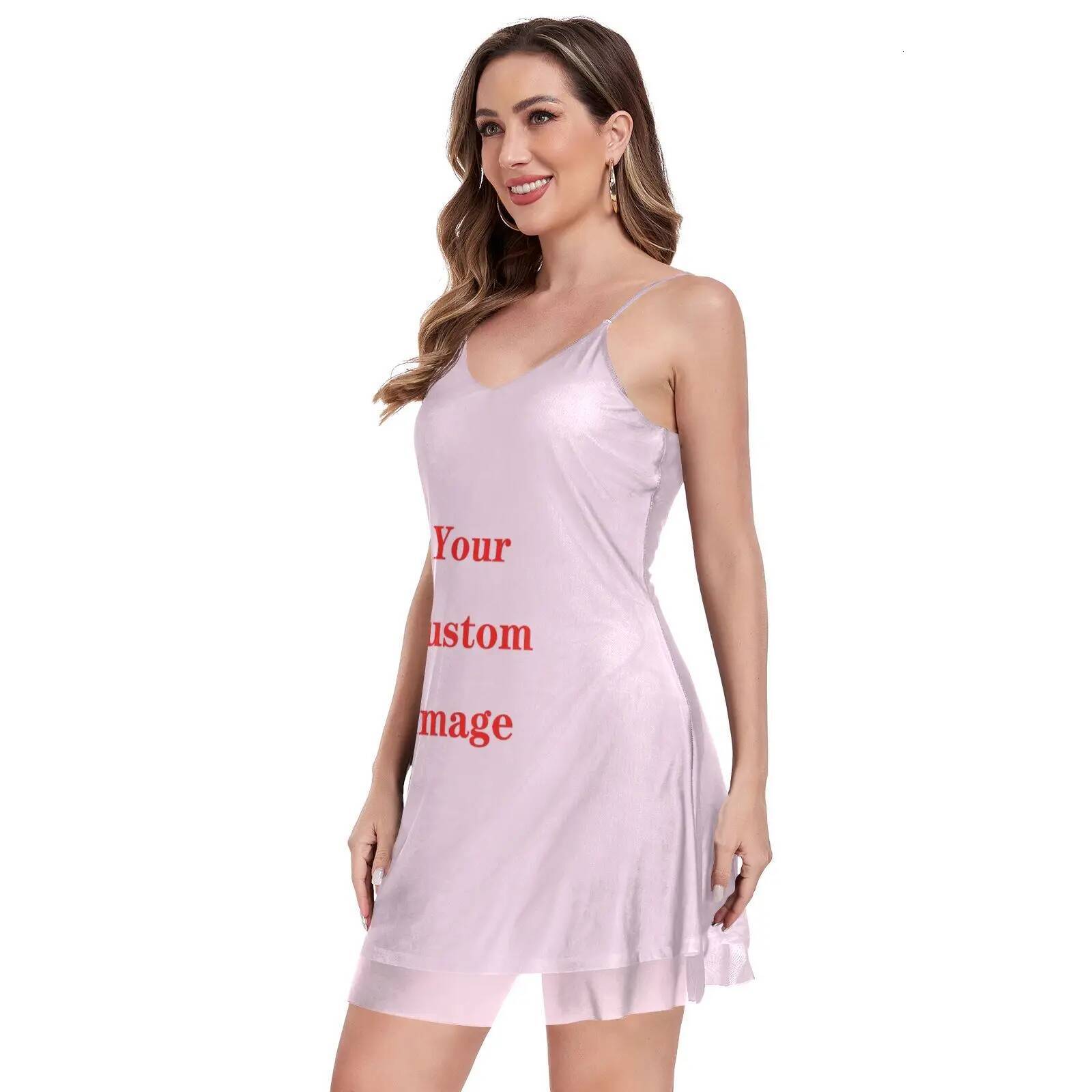 New Women's Camisoles Full Slips with Shoulder-straps Long Under Dress Customized images Underskirt Inner Petticoat