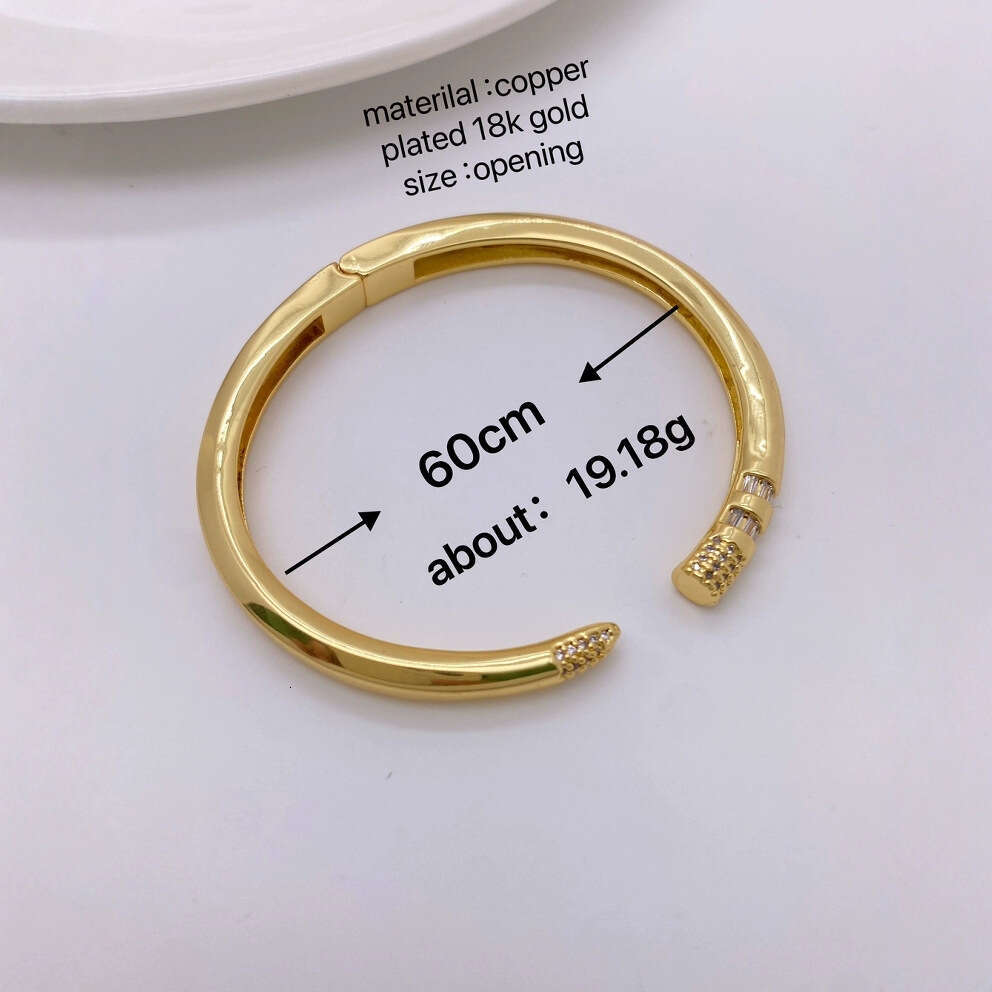 New Fashionable Bracelet Internet Celebrity Style Elegant Light High-end Colorful Zircon Open Bangle