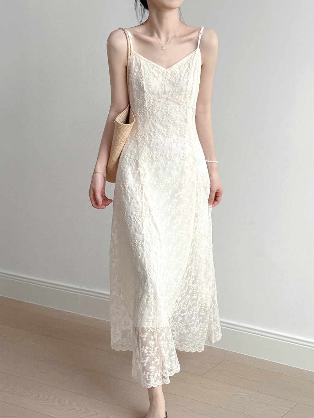 LW170 French lace suspender dress for women