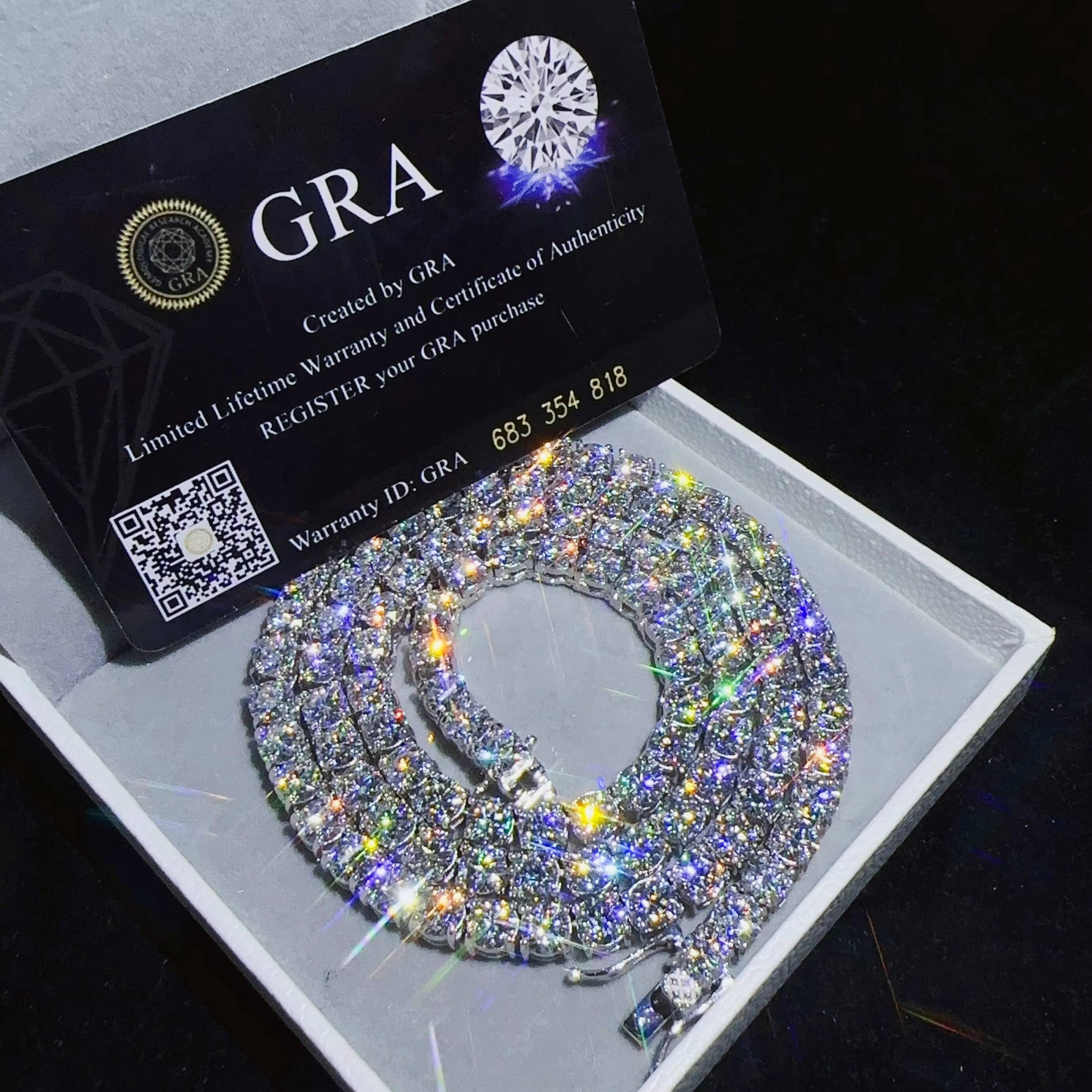 Hip Hop 5mm Tennis Necklaces Charm Chain in Stock 925 Silver Vvs Moissanite Iced Out Fashion Tennis Chain