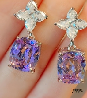 Kunzite Ice Flower Cut High Carbon Stud Jewelry Ddmydec Purple Dia High-End Earrings For Women250710