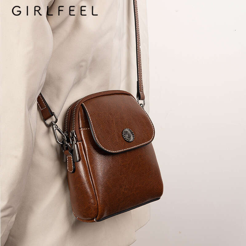 Gefeni for Women 2023 New Trend Genuine Leather Women's Cowhide Fashion Phone Shoulder Crossbody Bag