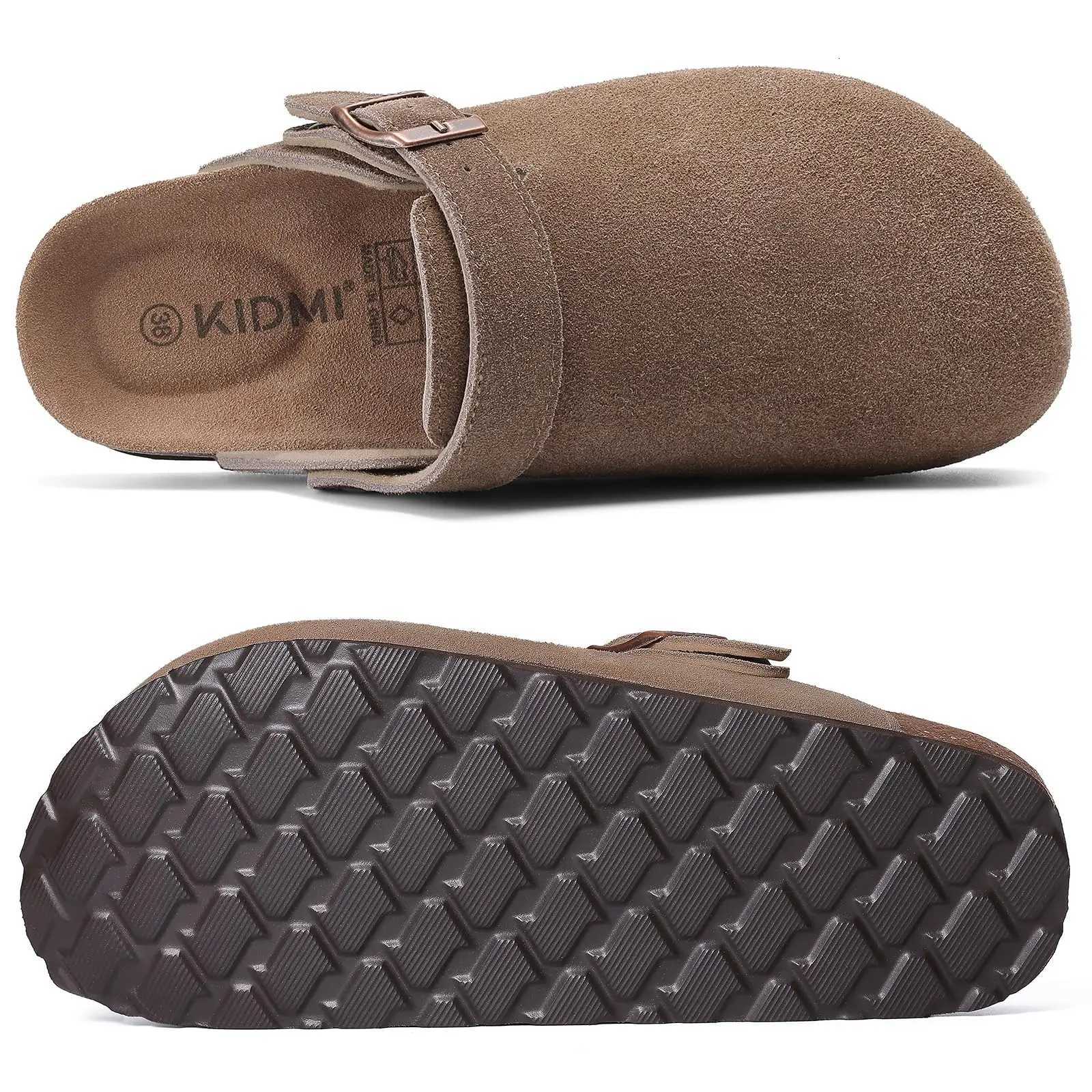 Crestar Womens Suede Clogs with Adjustable Strap Adult Fashion Cork Footbed Leather Mules New Outdoor Comfortable Potato Shoes W250905