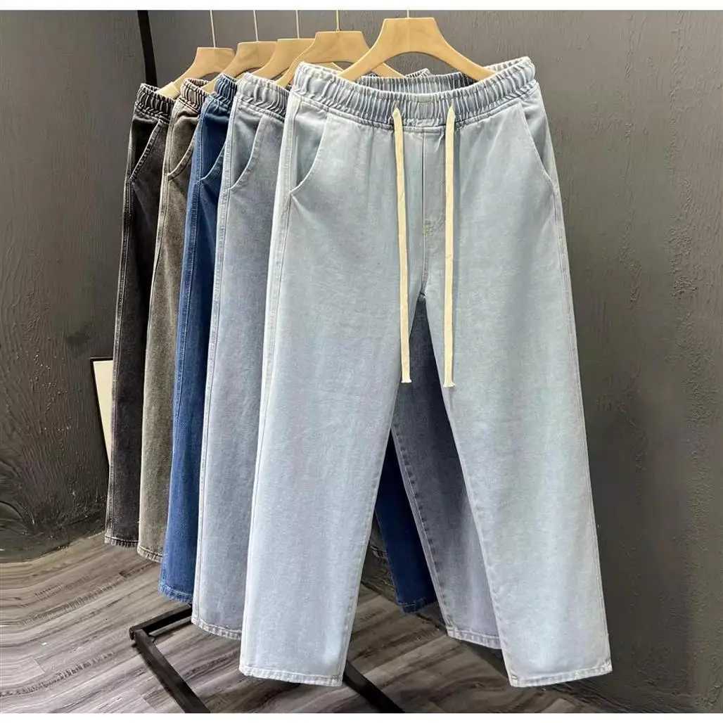 Mens Loose Fit Work Jeans Durable Construction Workers Casual Straight Leg Blue Denim Trousers for Spring Summer Autumn W250905
