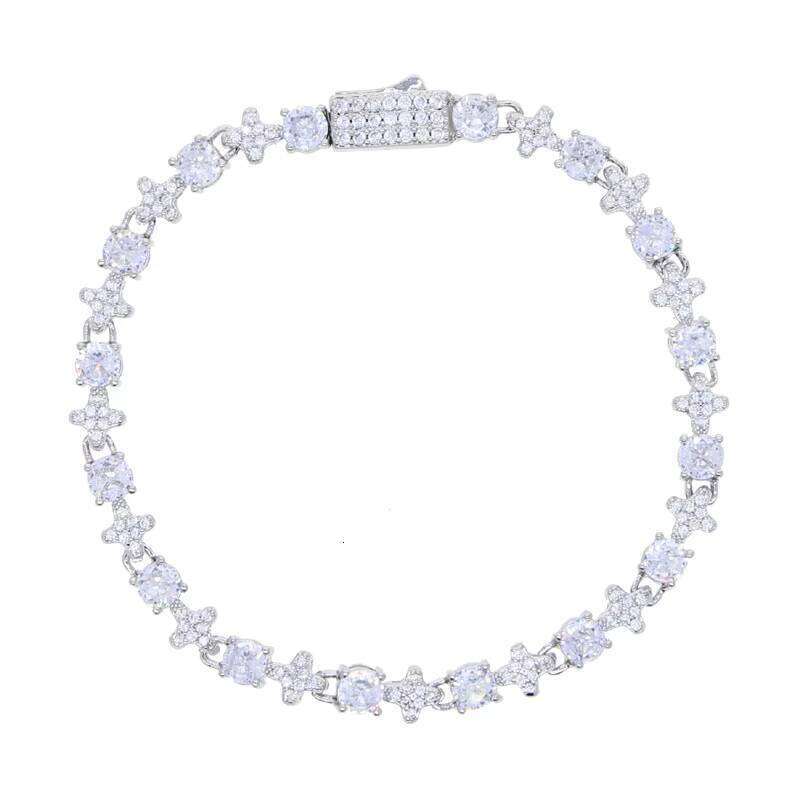 Small Cross Design Fashion Chain & Moissanite-Iced Out Hip Hop Style Brass Cuban Link Bracelets