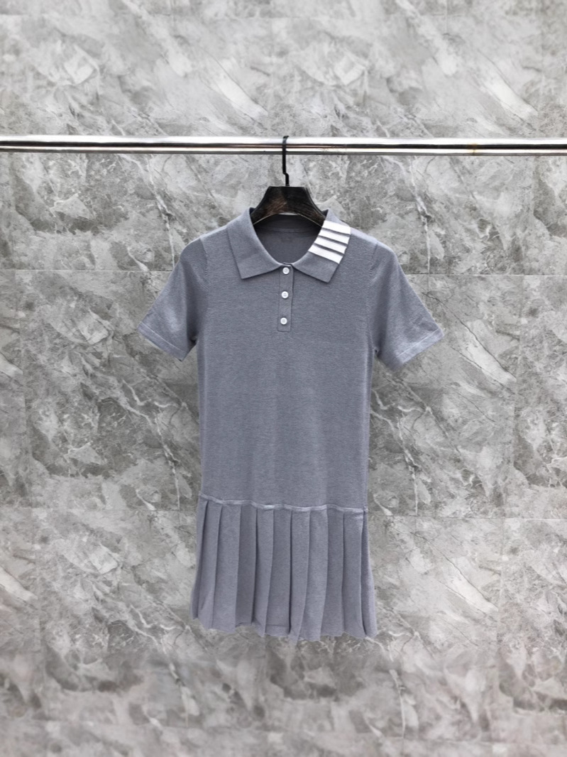F22016 New collar four bar knitted dress long dress casual fashion comfortable versatile slim short skirt