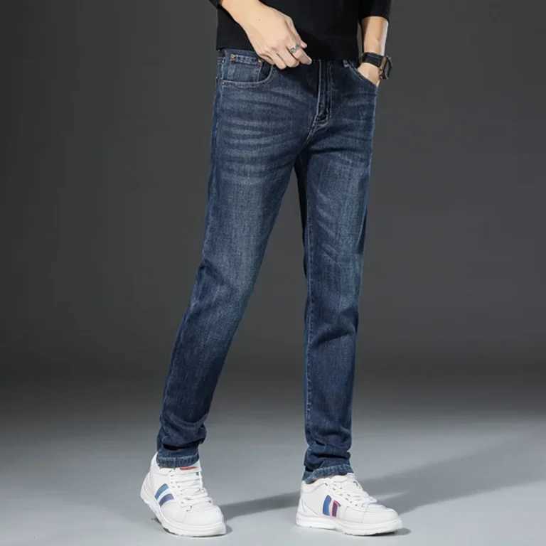 Men Straight Slim Fit Jeans Small Embroidered Trendy Brand Jeans Casual Occasions Cotton Material Spring Autumn Style W250905