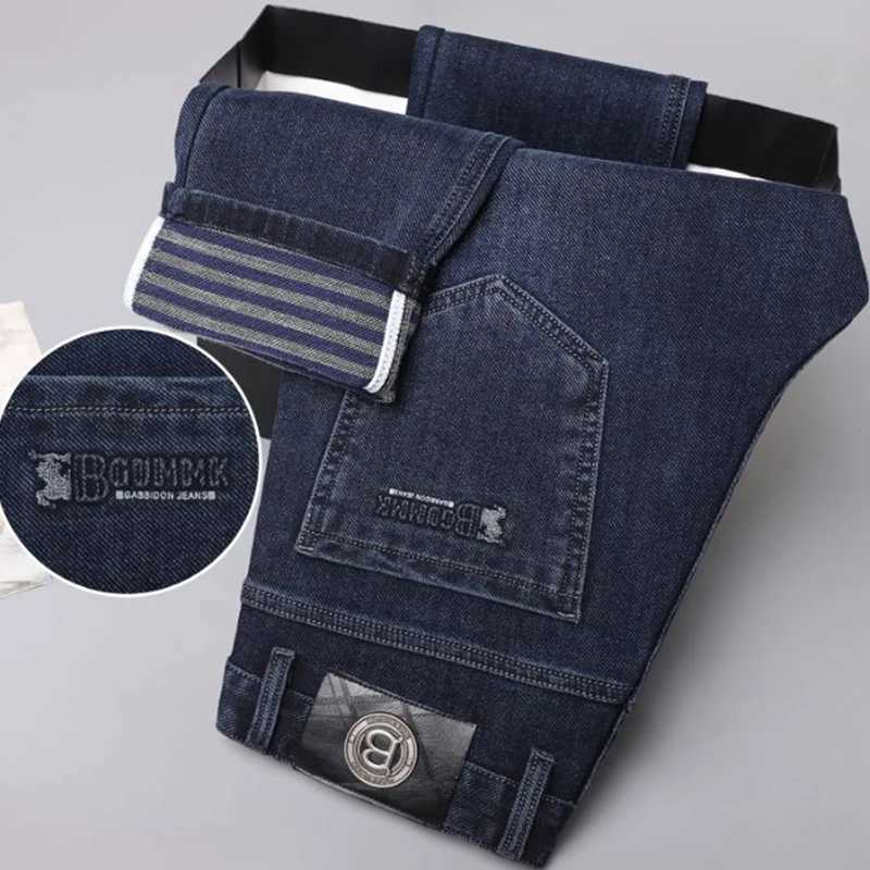 2025 New Stretch Jeans Mens Regular Classic Business Slim Trousers Black Blue Straight Male Brand Clothing Pants Size 2940 W250905