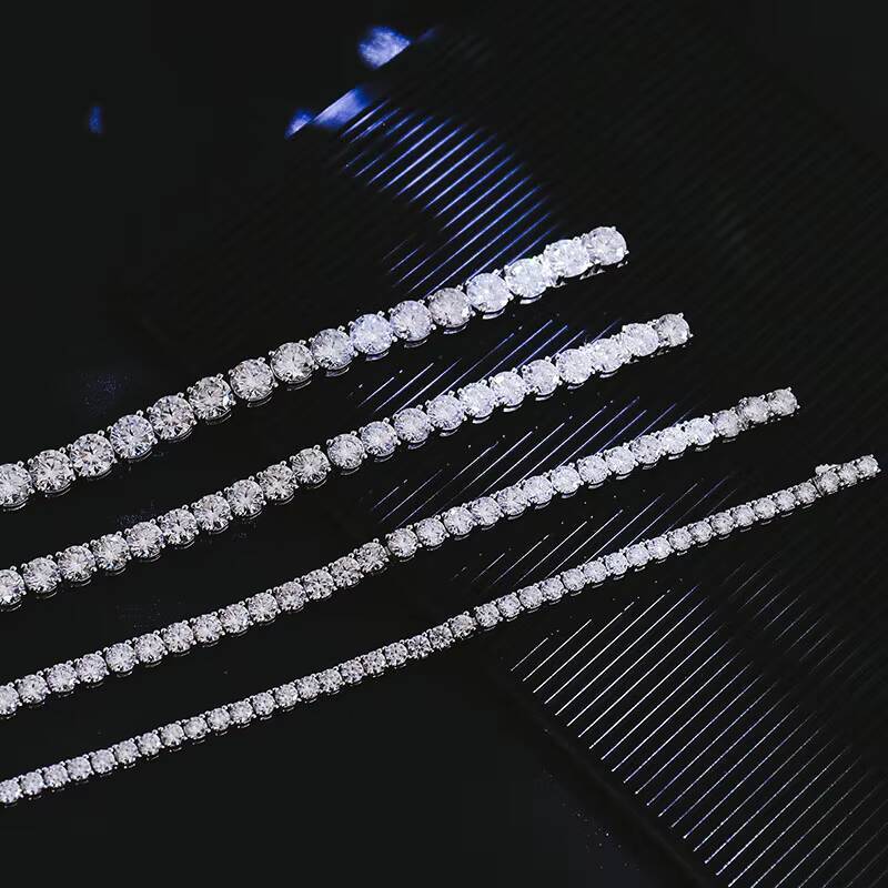 Wholesale Women Jewelry Fashion Charming 925 Sterling Silver Tennis Bracelet for Girl Lady Women Luxury Moissanite Bracelet