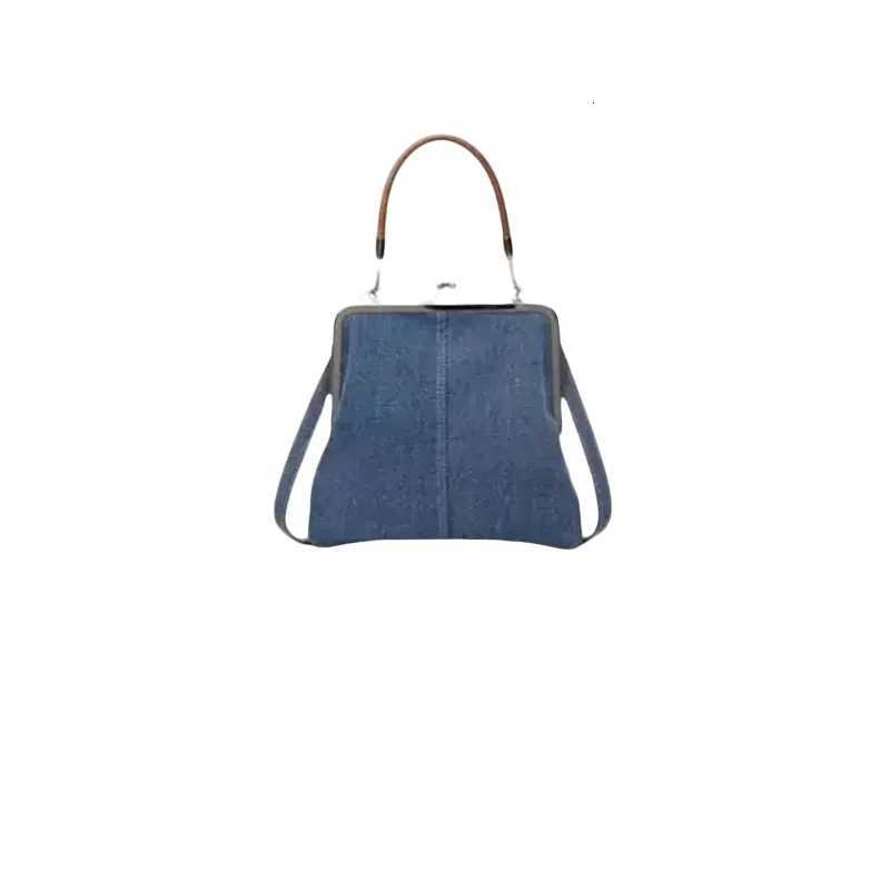 Women Denim Handbag with Kiss Lock Clasp Vintage Coin Crossbody Purses Bag for Lady Outdoor Portable Wedding Shoulder Bags Z250903