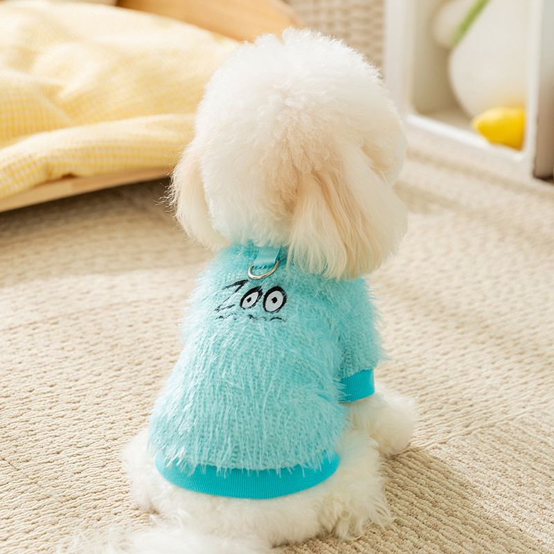 Autumn and winter dog clothing, two legged plush clothing, small and medium-sized