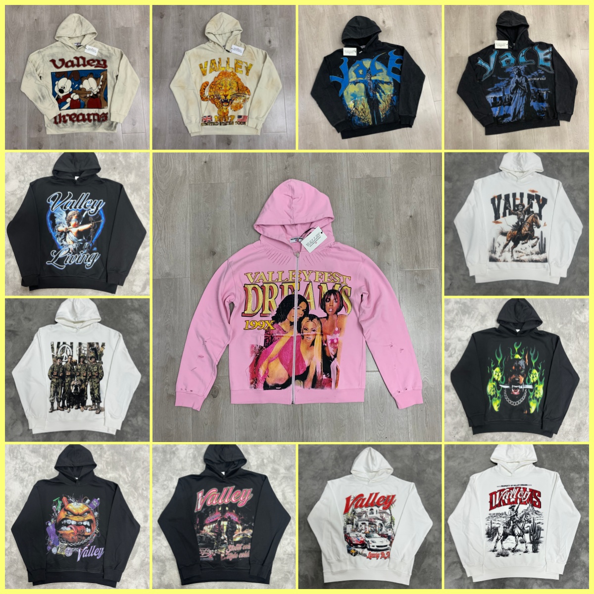 Men's Hoodies Harajuku Washing Trend Brand Sweatshirts valley hoodie Streetwear Heavy Water Oversized Hoodie Tracksuit Men Clothing