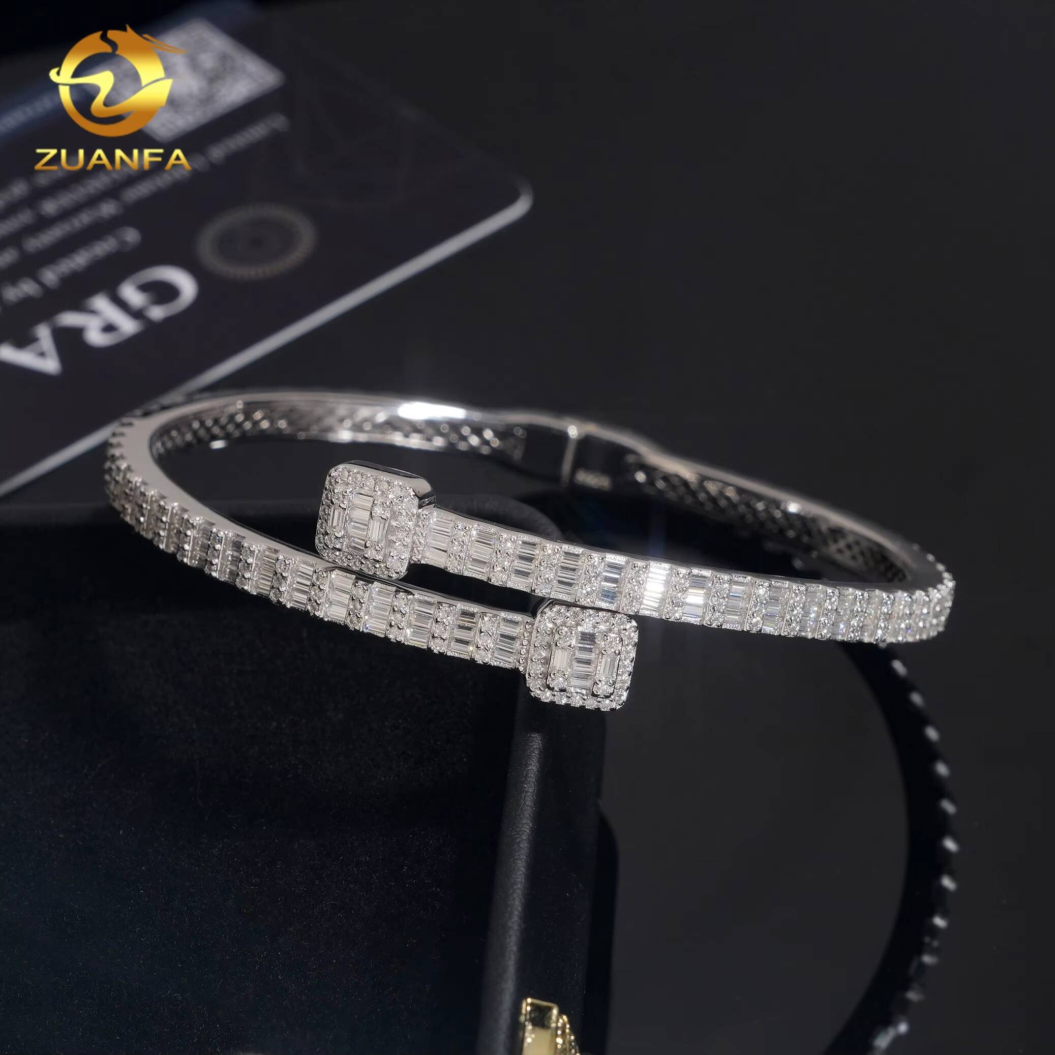 Fine Jewelry Small Bracelet Silver 925 Iced Out Vvs Diamond Hip Hop Vvs Moissanite Bangles