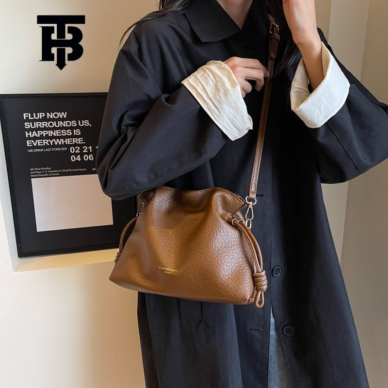 TB BHULAMTE Designer Bag Korean Luxury Bag Retro Fashion Small Bag For Women 2025 New Autumn Winter Pleated Cloud Bag Niche Texture Crossbody Bucket B