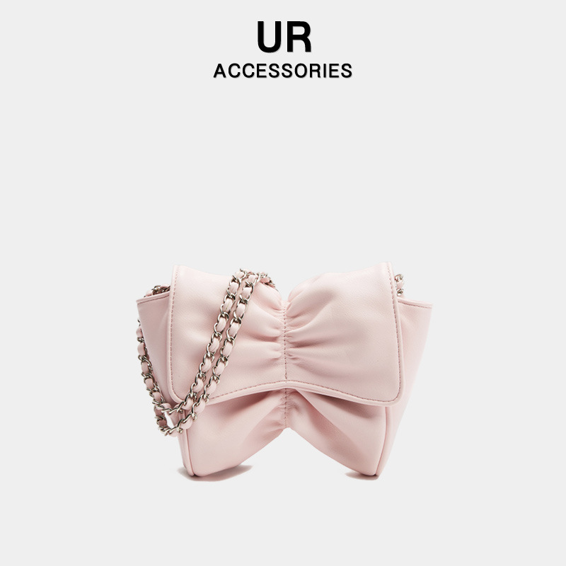 2025 New Niche Sweet Girl Bow Crossbody Fashionable Single Shoulder Chain Armpit Bag fashion Designer