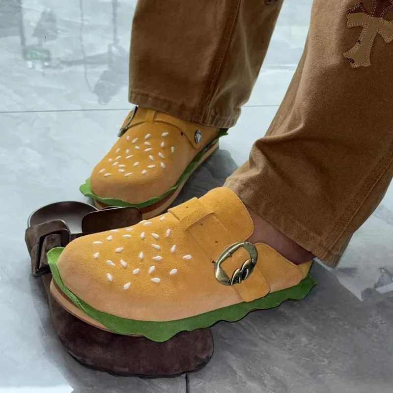 Autumn Women Slippers Funny Hamburger Shoes Platform Clogs Mules Outdoor Beach Sandals Female Casual Indoor Home Slides Loafers W250905