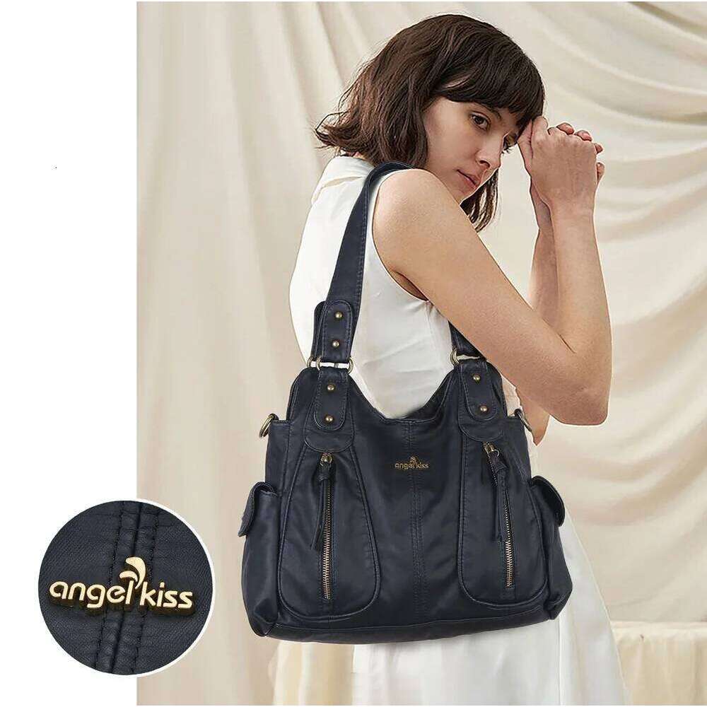Angel Kiss Women Handbags Denim Blue Shoulder Bags Female Satchel Large Fashion Crossbody Bag Bolsa Feminina