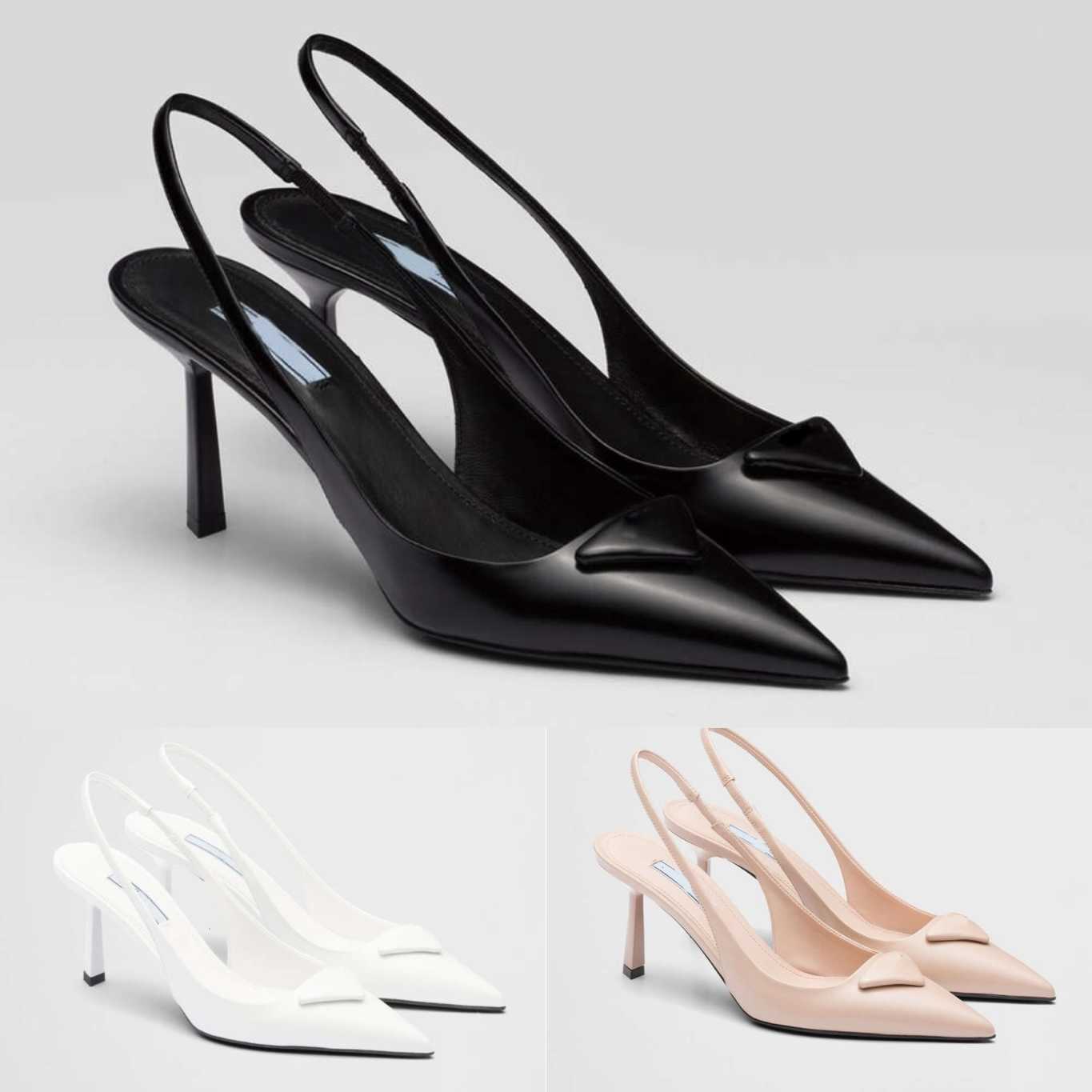 NEW Dress Shoes Designer Sandals Pointed 7cm High Heels Women Pump Brand Luxury Patent Leather Flat Shoes Inverted Triangle Sandal Fashion Dress Shoe Szie 3540