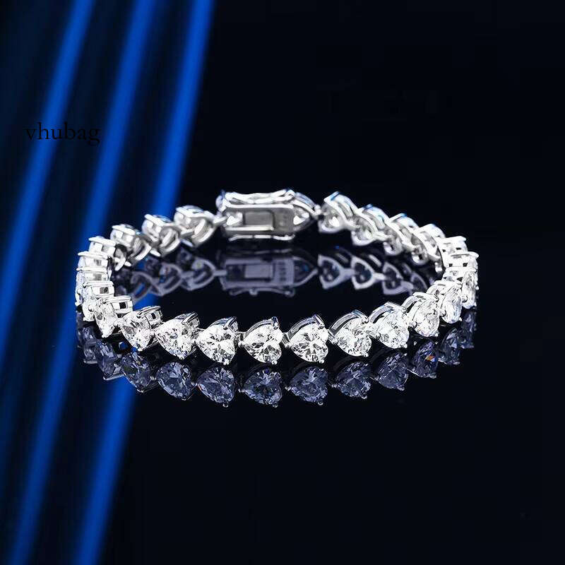 Fashion Niche Design S Pure Sier Tennis Chain Exquisite Light Moissanite Bracelet Jewelry
