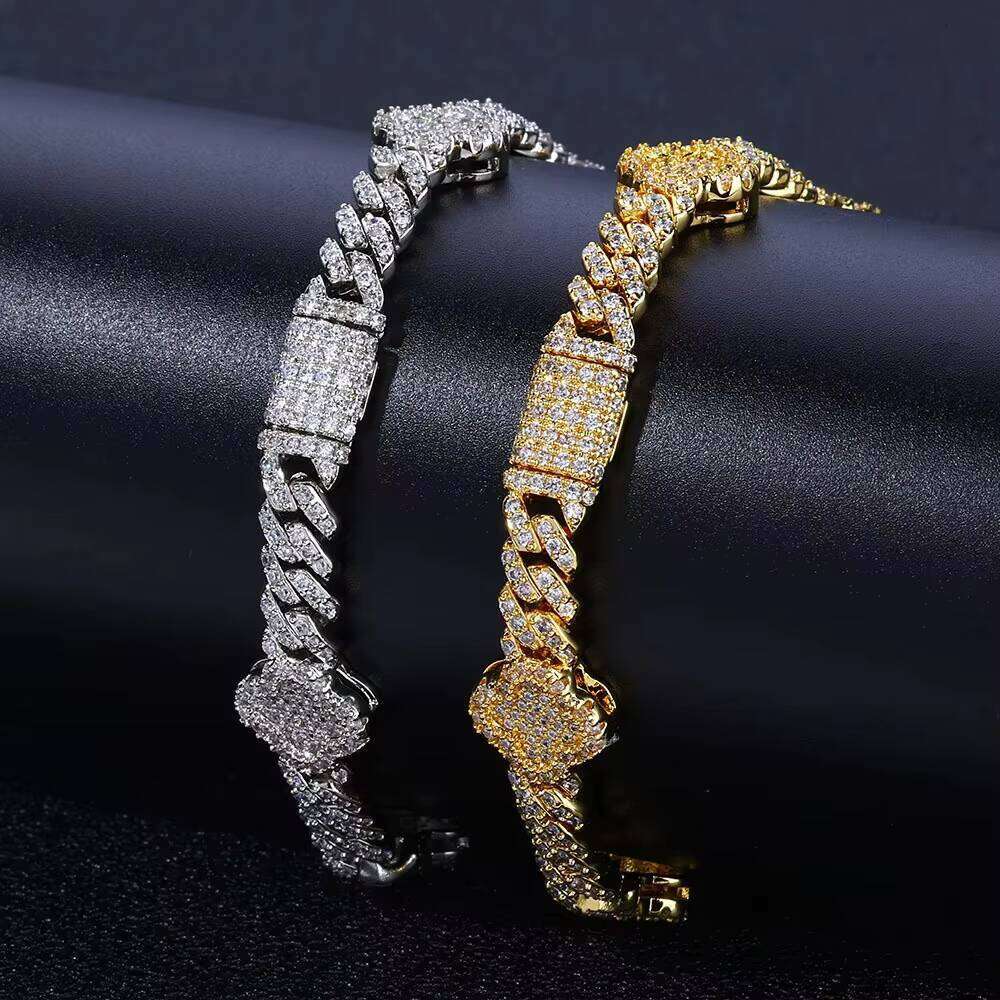 Sier Link Chain VVS D Color Moissanite Jewelry Necklace Custom Clover Cuban Hip Hop Ice Style for Men