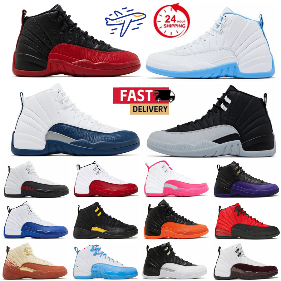 Designer Flu Game 12s Basketball Shoes For Men Women Red Taxi 12 Trainers Melo University Gold Triple Black Twist French Blue Hyper Royal Sports Mens Sneakers Size 13