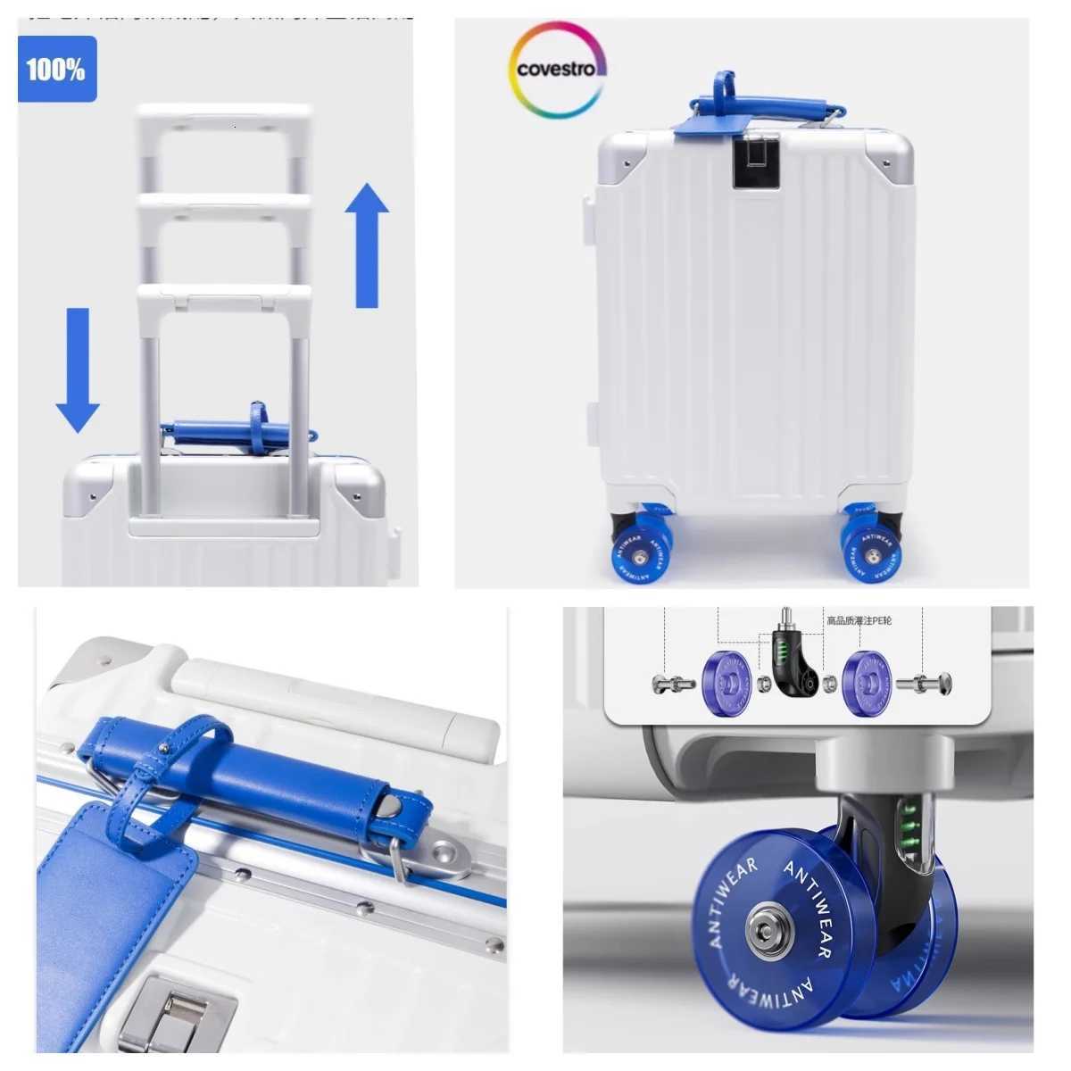 Mini Carryon SuiTCase Boarding 14inch Lightweight Rolling Luggage Travel Trolley Case with Colorful Wheel TSA Lock Z250905