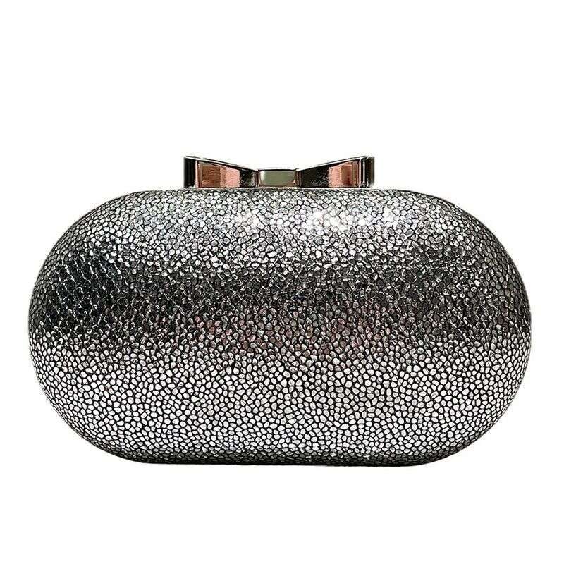 Sier Glitter Elegant Clutch Bag - Women's Formal Evening Purse With Rhinestone Embellishment