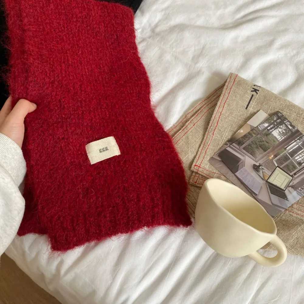 Fashion Pure Color Twist Knit Scarf Soft Keep Warm Shl Thicken Wool Blends Scarf La MenXJ250905