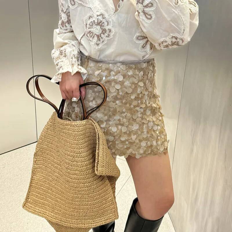 2025 Women Handbags Handmade Woven Summer Beach Big Shopper Purses Large Capacity Straw Tote Bag Designer