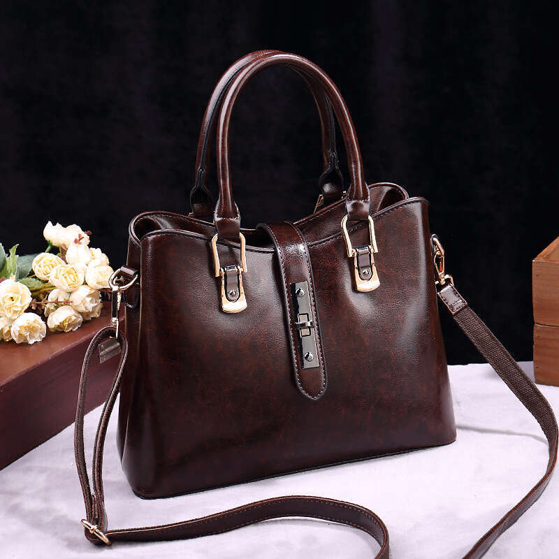 Hong Kong Women's Tote Capacity Genuine Leather Shoulder 2024 New Large Bag for Women