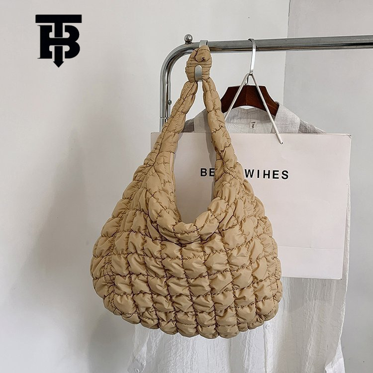 TB BHULAMTE Designer Bag Pleated Cloud Bag Versatile Fashion Single Shoulder Handbag Dumpling Bag Luxury Bag Large Capacity Down Cotton Underarm Women