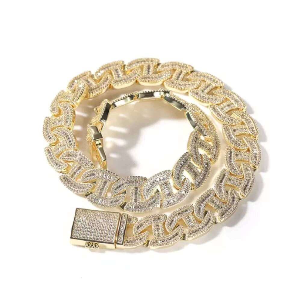 Customized 14mm Cuban Link Dia Chain Best Quality Moissanite with VVS Clarity Available in Yellow White Rose Gold