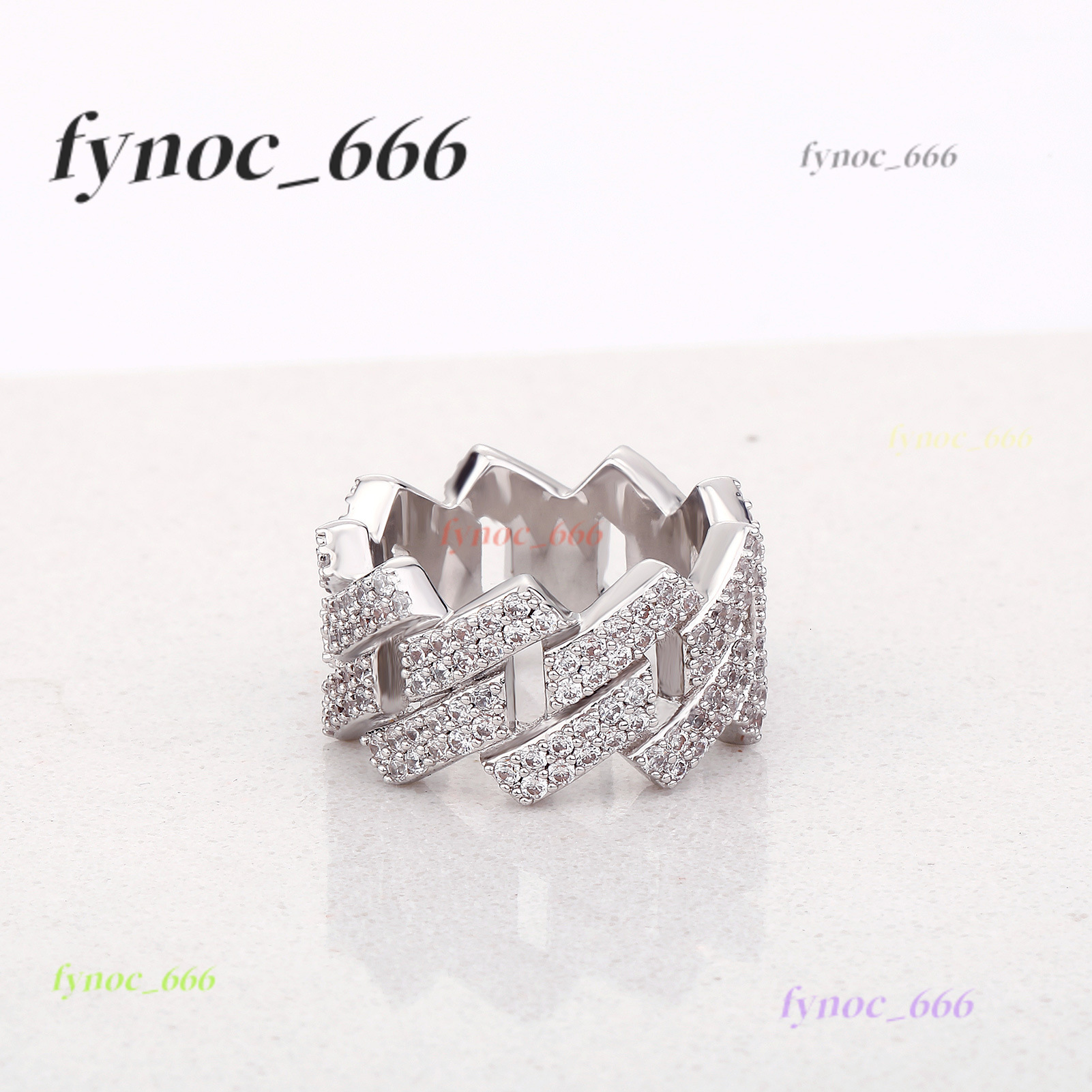 2025 Hiphop Ring 14mm Withering Cuban Ring Doublerow Moissanite Ring