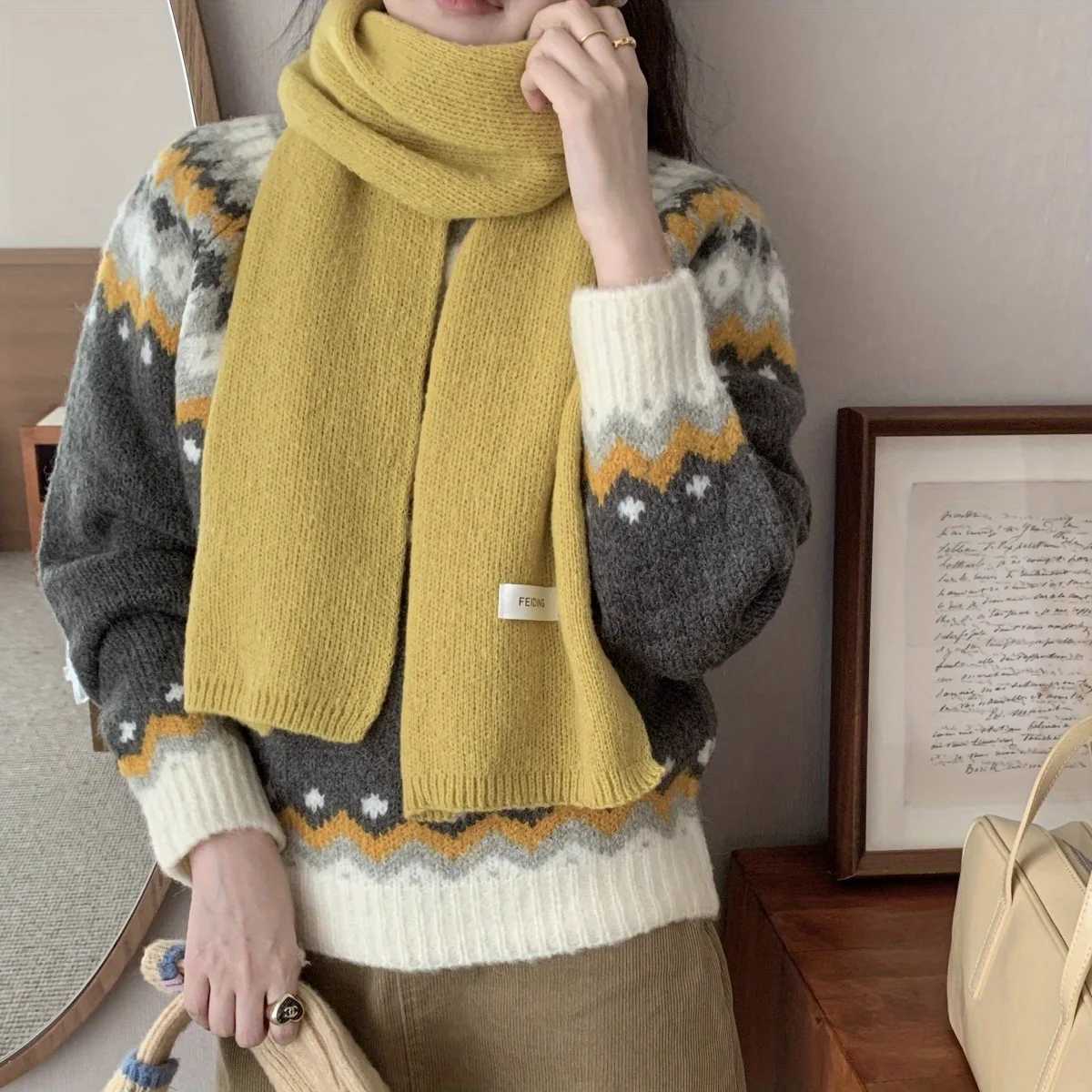 New Imitation Cashmere Scarf Women Winter Shls And Wrs Hijab Blanket Ladies Thick Neckerchief Bufanda Long EcharpeXJ250905