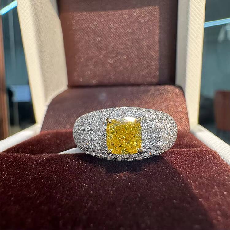 VOAINO Custom 9K10K14K18K Real Gold IGI Certified 1CT 2CT 3CT Princess Cut Lab Grown Diamond Full Diamond Ring Jewelry
