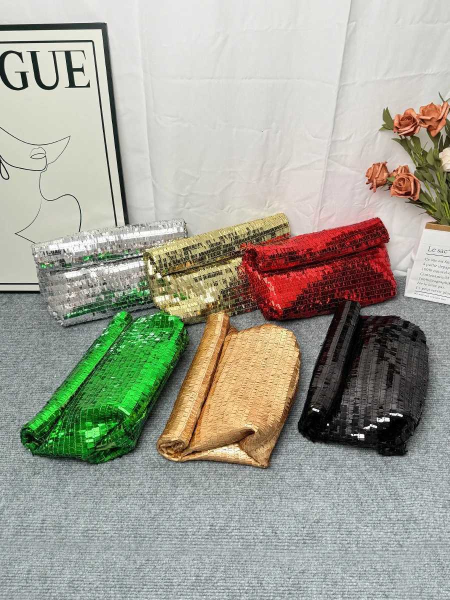 Women Silver Evening Clutch Bag Designer Shining Sequins Party Wedding Purse Fashion Trends Handbag Black Metal Wallet Z250903
