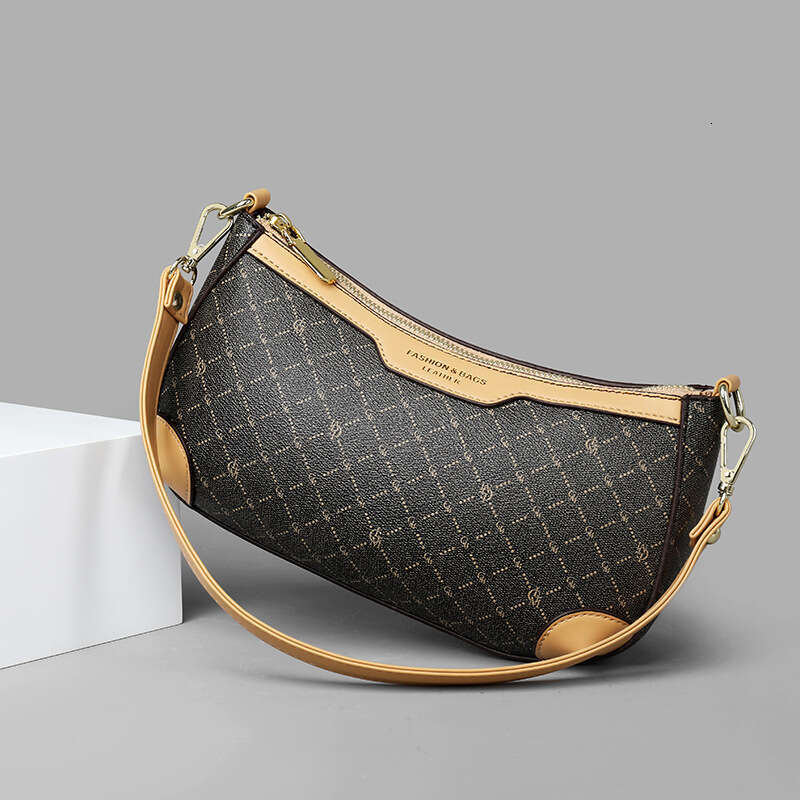 DHEssentials 2025 Women's Printed Dumpling Bag - Minimalist Contrast Color PU Crossbody Underarm Bag Small Square