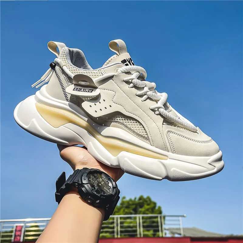 Men Running Shoes Thick Bottom Mesh Breathable Sports Casual Footwear Trending Outdoor Walking Sneakers Adult Men 2025 New Z250905