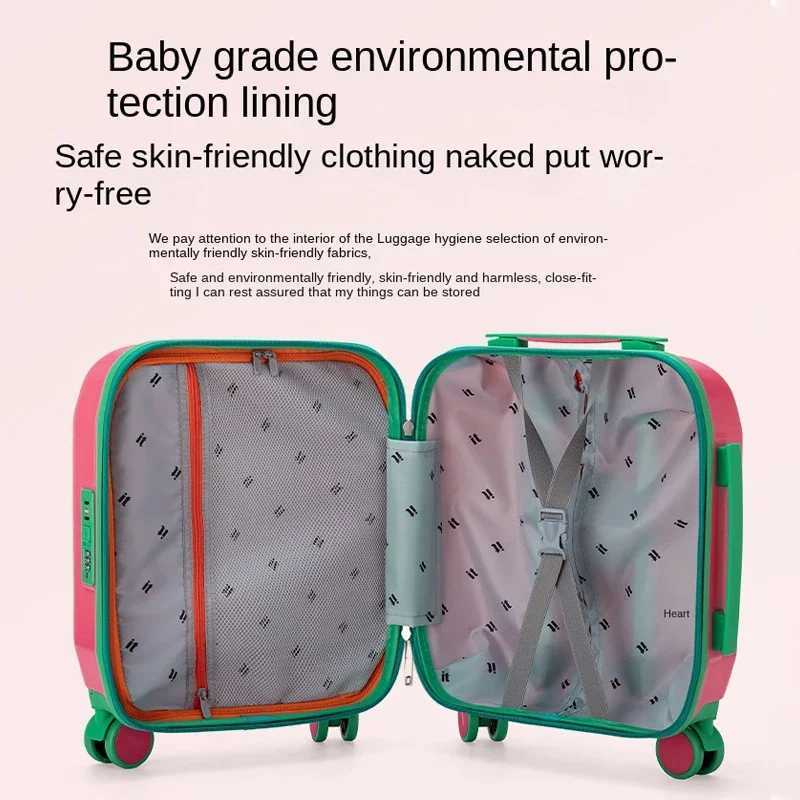 18 inch Luggage Travel SuiTCase Cartoon SuiTCase with Cup Holder Multifunctional Trolley Case with Wheels Boarding Box Z250905