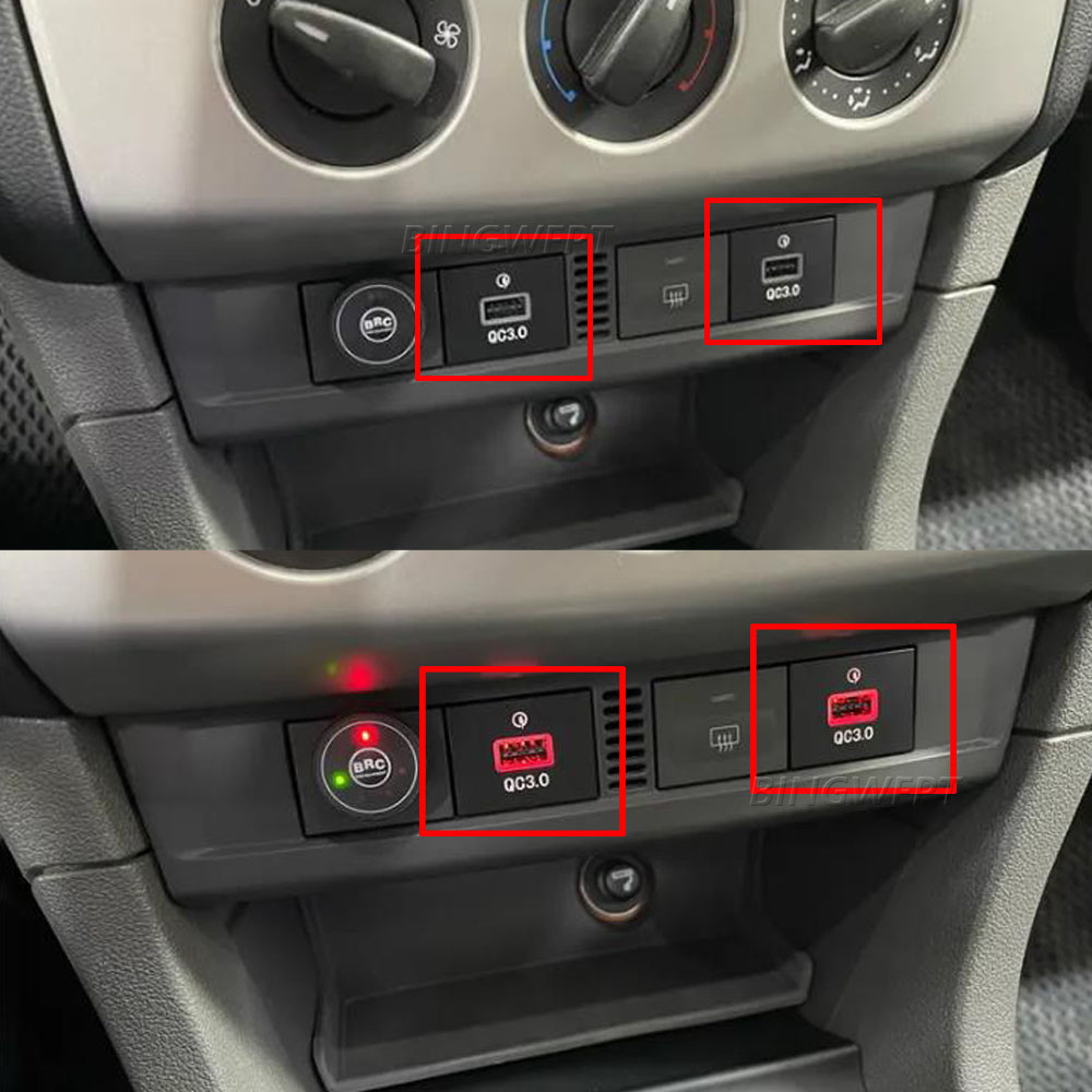 Compatible For Ford Focus 2009-2011 mk2 Fast Car Phone Charger Socket Double QC3.0 Type C PD USB Charging Port Power Adapter
