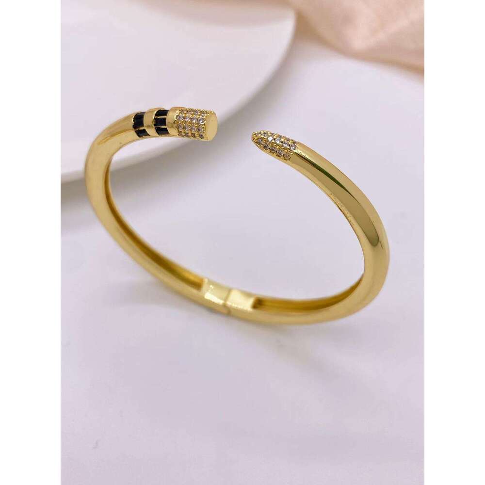 New Fashionable Bracelet Internet Celebrity Style Elegant Light High-end Colorful Zircon Open Bangle
