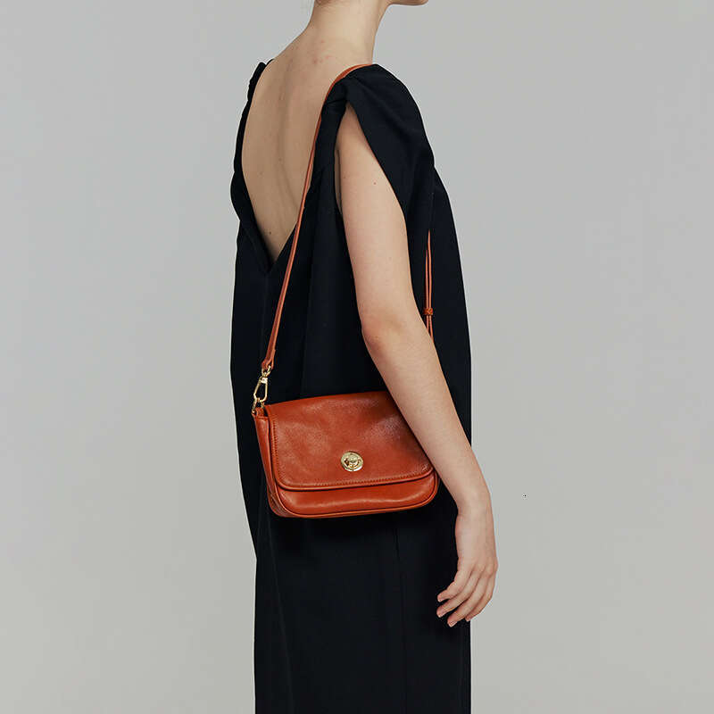 2025 Spring Summer New Vegetable Tanned Underarm Niche Design Small Square Single Shoulder Crossbody Genuine Leather Women's Bag