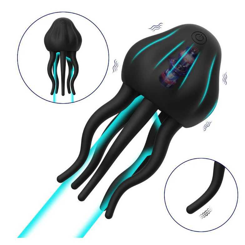 Small Jellyfish Penis Glans Exercise Masturbator Male Electric Multifrequency Pressing Fine Desensitization Sex ToyXJ250905