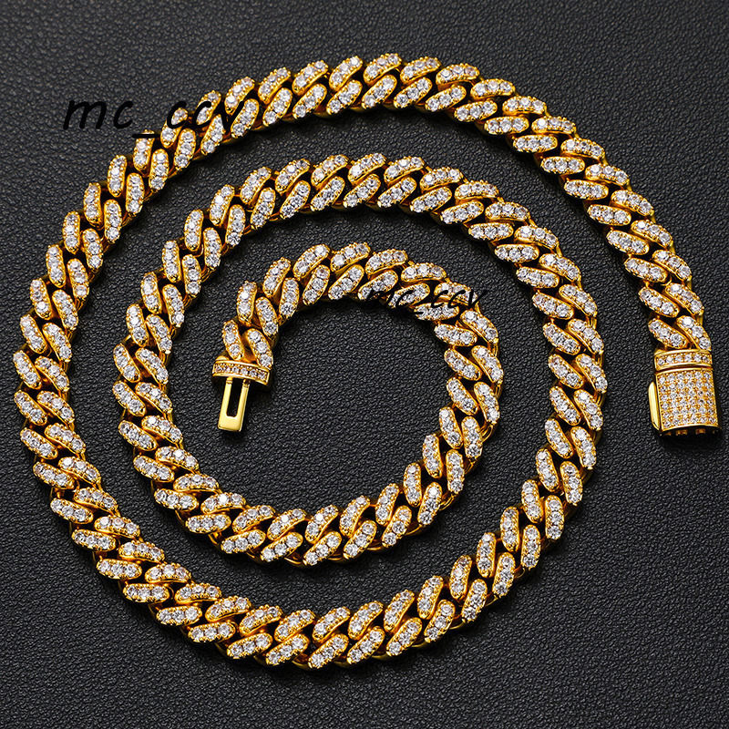 Drop Shipping Moissanite Jewelry 8mm Silver 925 Chain Necklace Iced Out Vvs Moissanite Cuban Link Chain