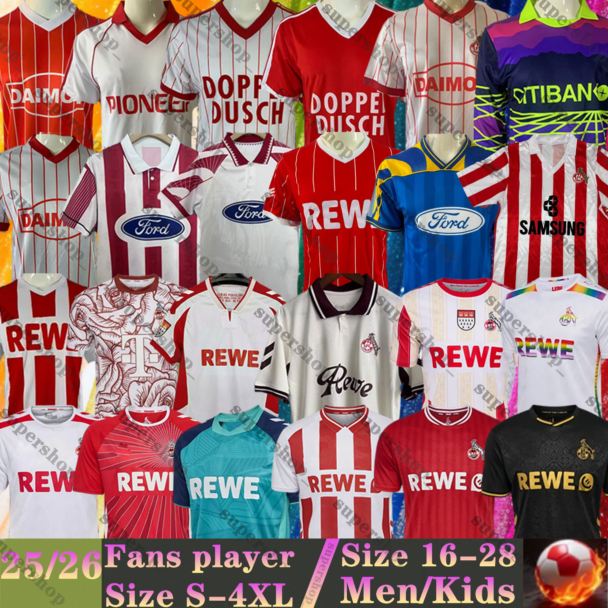 23 24 25 26 KOLN soccer jerseys Retro 80 81 82 83 84 85 86 MARTEL HUBERS WALDSCHMIDT KAINZ SELKE 2025 2026 Koln football shirts T home away third vintage 87 88 95 96 97 98 17 18