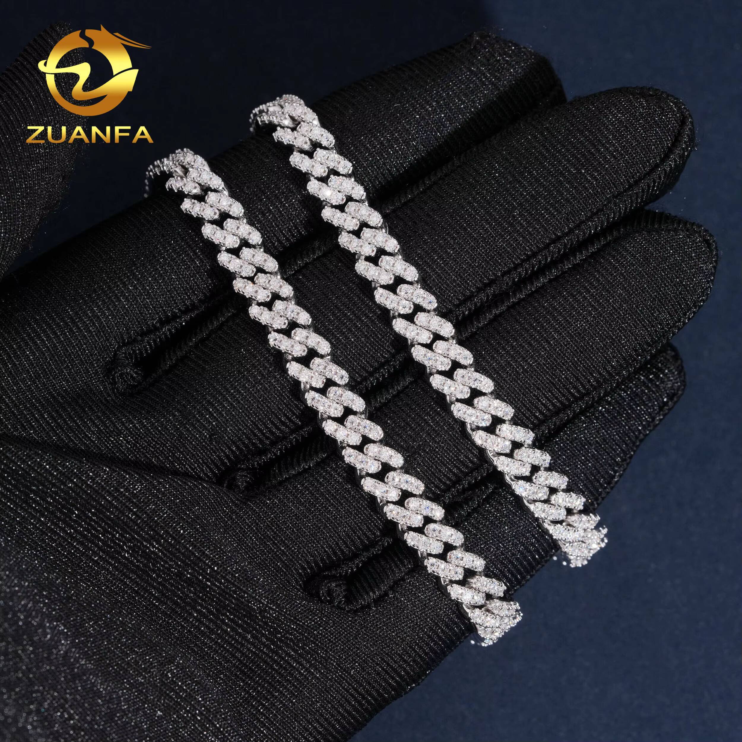 Hot Sale 6mm Custom Hip Hop Jewelry Necklace Iced Out Diamond 925 Sterling Silver VVS Moissanite Cuban Link Chain Bracelet USA
