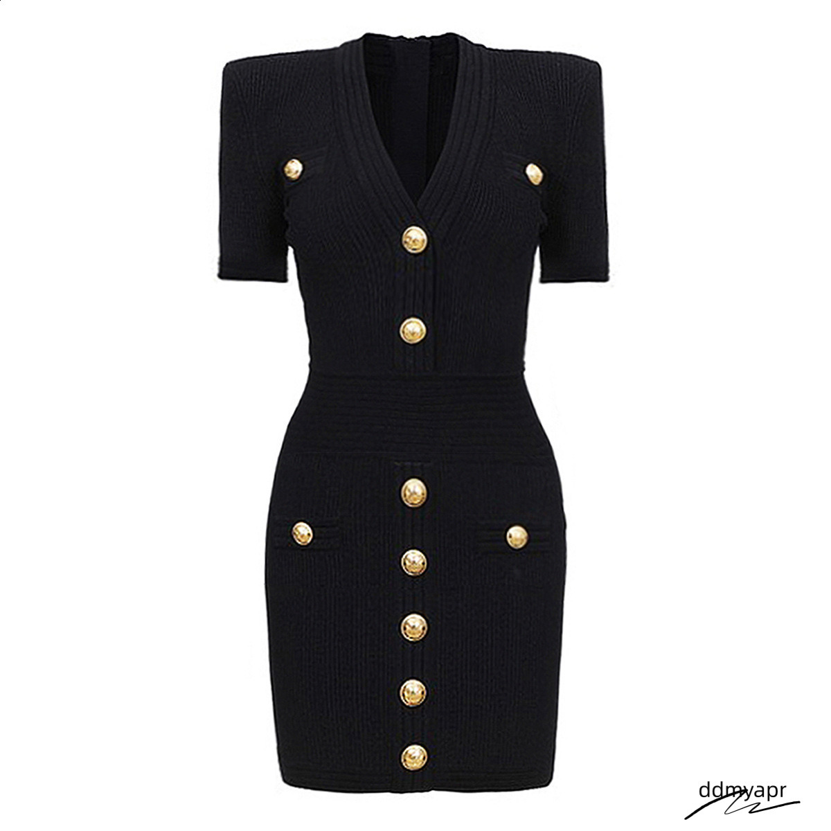 Ddmydec 2025 Summer Korean Womens Fashion Small Fragrance French Style Short Sleeve A-Line Slim Knitted Dress For Women 250718 Ddmydec Ddmydec Ddmydec