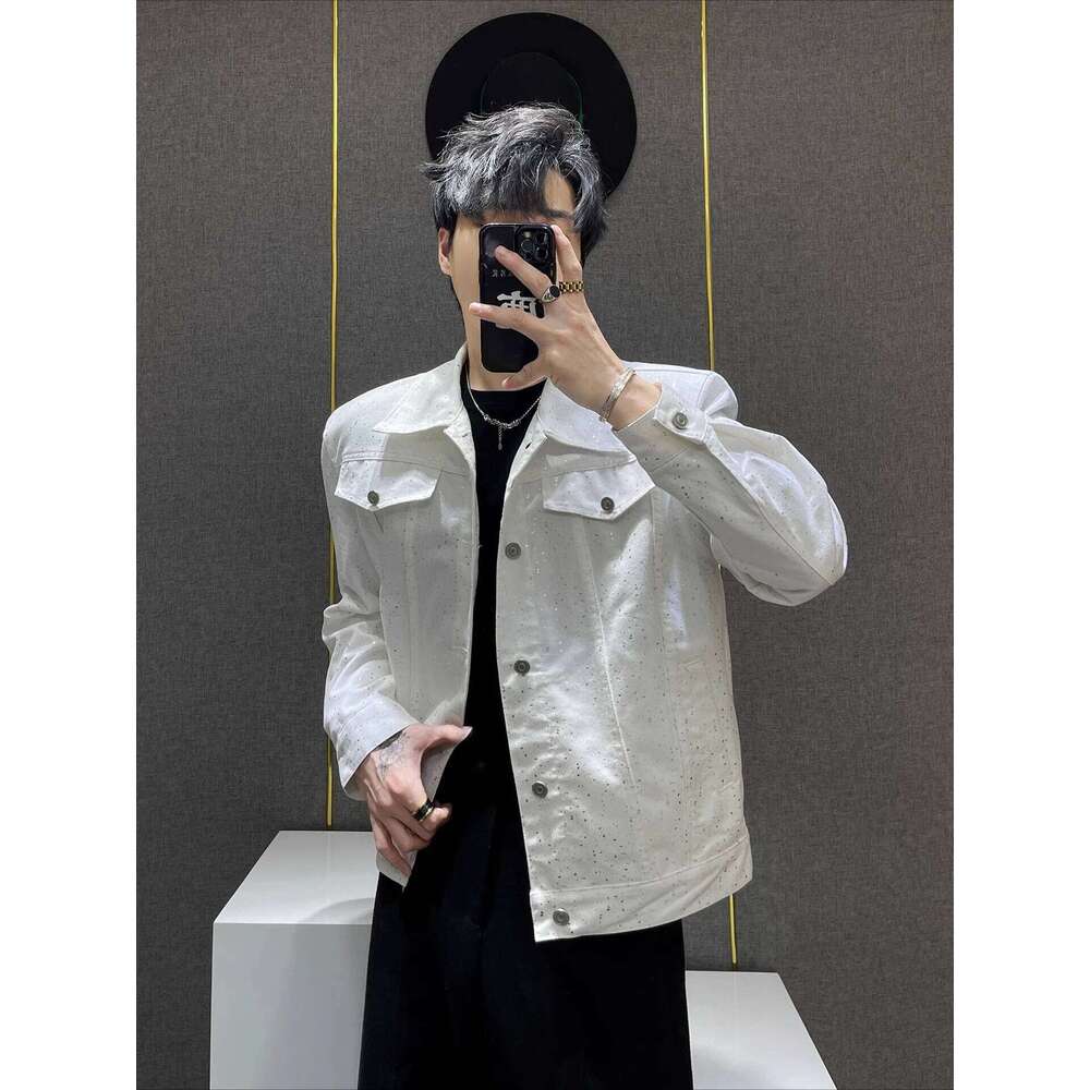 High-end Starry Sky Hot Dia Jackets Men's 2025 Spring Autumn New Niche Trendy Fashion Versatile Chic Denim Coats