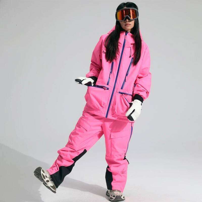Outdoor Set Professional Snowboard Outfit Warm Waterproof Windproof Abrasion-Resistant Loose Ski Pants Women Snow Suit
